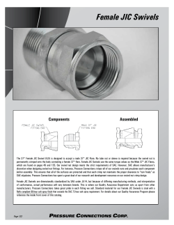 Female JIC Swivels - Pressure Connections Corp