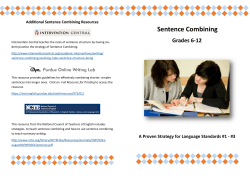 Sentence Combining - Illinois Writing Matters