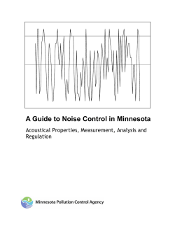 A Guide to Noise Control in Minnesota-Report