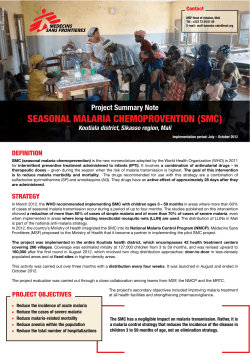 seasonal malaria chemoprovention (smc)