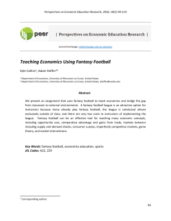 Teaching Economics Using Fantasy Football