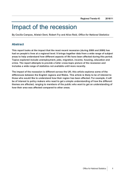 Impact of the recession - Office for National Statistics