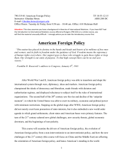 American Foreign Policy - Political Science, Rutgers University