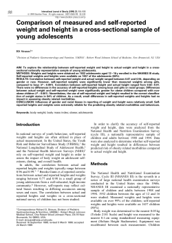 Comparison of measured and self-reported weight and