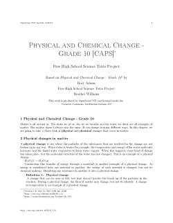 Physical and Chemical Change - Grade 10 [CAPS]