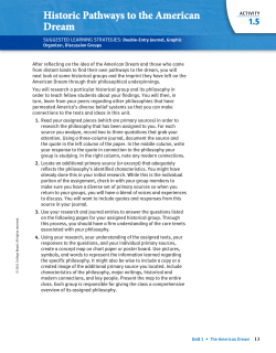 Historic Pathways to the American Dream