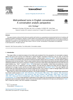 Well-prefaced turns in English conversation