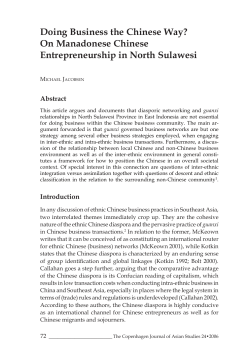 Doing Business the Chinese Way? On Manadonese Chinese