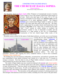 SACRED SPACE: THE CHURCH OF HAGIA SOPHIA IN ISTANBUL