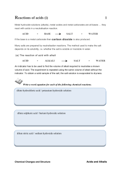 71 Reactions of acids(i)