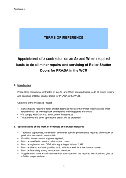 Appointment of a contractor on an As and When required basis to do