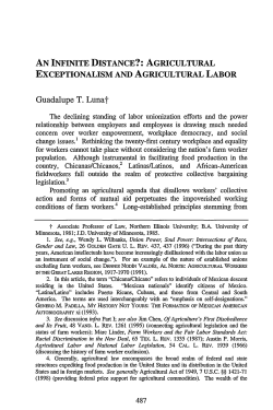 An Infinite Distance?: Agricultural Exceptionalism and