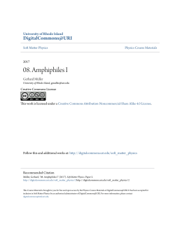 08. Amphiphiles I - DigitalCommons@URI