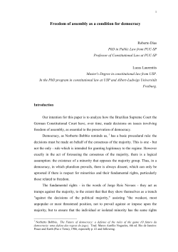 Freedom of assembly as a condition for democracy