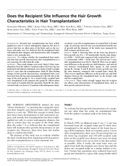 Does the Recipient Site Influence the Hair Growth Characteristics in