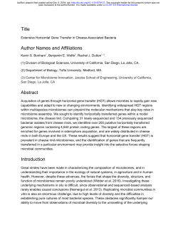 Extensive Horizontal Gene Transfer in Cheese