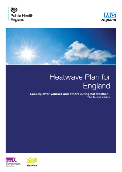 Heatwave Plan for England - Looking after yourself
