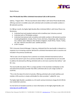 Media Release New TPG Bundle Deal Offers Unlimited International