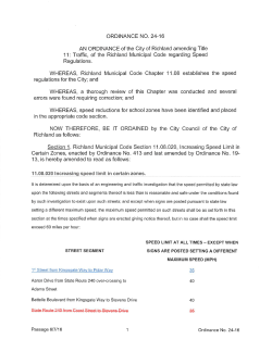 AN ORDINANCE of the City of Richland amending Title 11: Traffic, of