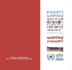 Summary of the Expert Meeting on the International