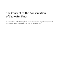 The Concept of the Conservation of Seawater Finds