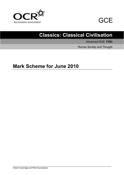 Mark scheme - Unit F383 - Roman society and thought - June