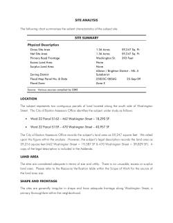 61 SITE ANALYSIS The following chart summarizes the salient