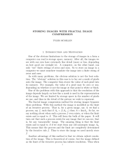 STORING IMAGES WITH FRACTAL IMAGE COMPRESSION 1