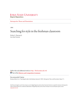 Searching for style in the freshman classroom