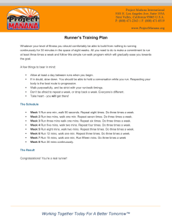 Runner`s Training Plan