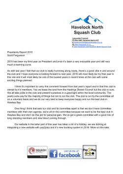 Presidents Report 2015