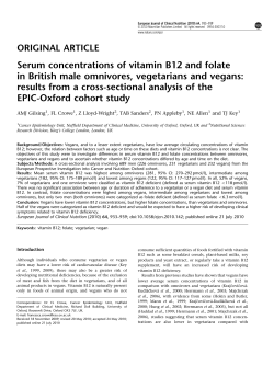 Serum concentrations of vitamin B12 and folate in British