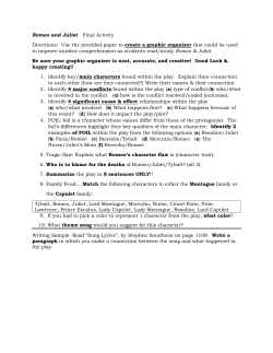 Romeo and Juliet Final Activity Directions: Use the provided paper