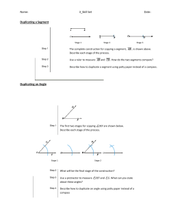 Name: 3_Skill Set Date: Duplicating a Segment Duplicating an Angle