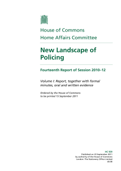 New Landscape of Policing - Publications.parliament.uk