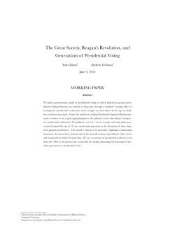The Great Society, Reagan`s revolution, and generations of