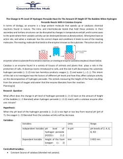 The Change In Ph Level Of Hydrogen Peroxide Have