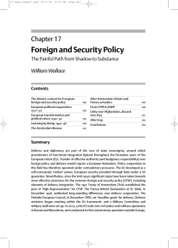 Foreign and Security Policy