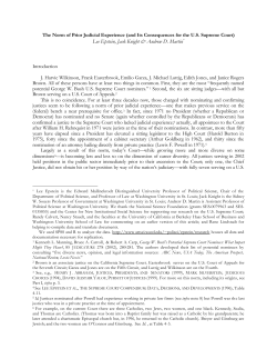 The Norm of Prior Judicial Experience