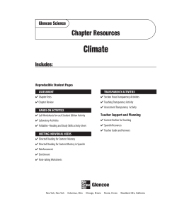 Glencoe Science Chapter Resources Climate Includes