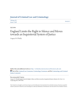England Limits the Right to Silence and Moves towards an