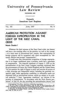 American Potection Against Foreign Expropriation in the Light of the