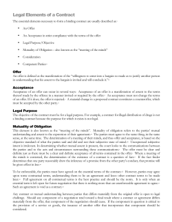 Legal Elements of a Contract