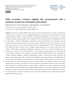 Eddy covariance carbonyl sulphide flux measurements with a