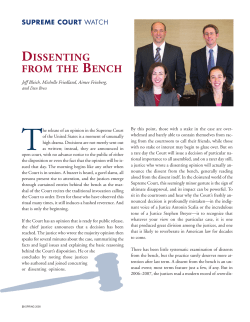 Supreme Court Watch: Dissenting from the Bench