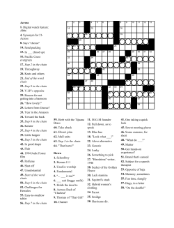 Across 1. Digital watch feature: Abbr. 4. Synonym for 21