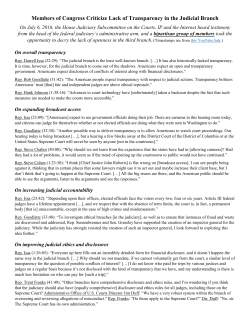 Members of Congress Criticize Lack of Transparency in the Judicial