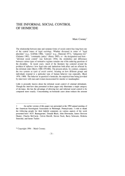 THE INFORMAL SOCIAL CONTROL OF HOMICIDE