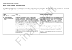Higher Chemistry: Periodicity, Polarity and Properties The