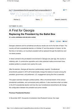 A First for Georgia: Replacing the President by the Ballot Box